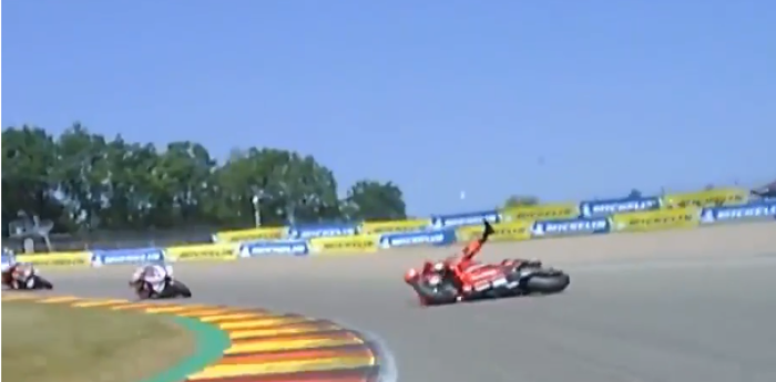 VIDEO: la caída de "Pecco" Bagnaia en el GP de Alemania