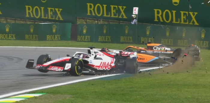 VIDEO: el toque entre Kevin Magnussen y Daniel Ricciardo en el inicio de la F1 en Brasil