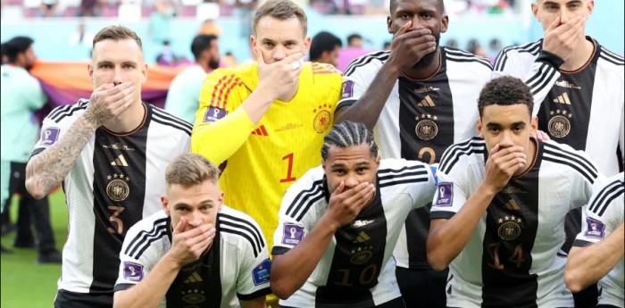 El gesto de Alemania en la foto oficial antes del debut mundialista frente a Japón