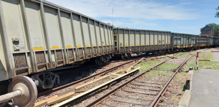 La línea Sarmiento, con servicio limitado por el descarrilamiento de un tren de cargas en Haedo