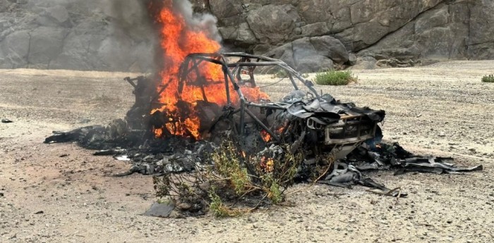 VIDEO: voraz incendio en la Etapa 1 del Dakar 2023