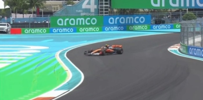 F1: Lando Norris hizo una salvada increíble y evitó pegarle al paredón en Miami