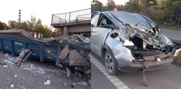 Panamericana: un camión derribó un puente peatonal en Pilar