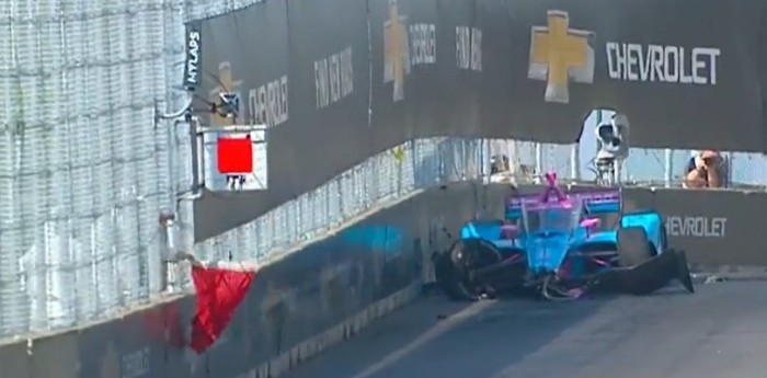 IndyCar: Defrancesco sufrió un fuerte golpe en la segunda práctica en Detroit