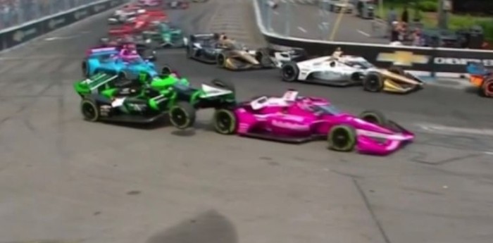 IndyCar: el aparatoso accidente del compañero de Agustín Canapino en Detroit