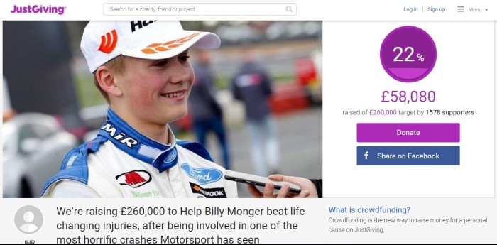 Recaudan fondos para Billy Monger