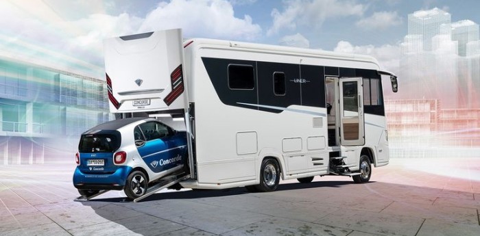 Un Motorhome con garage incluído