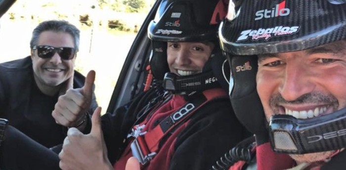 Muslera y Laxalt se subieron a un auto de Rally