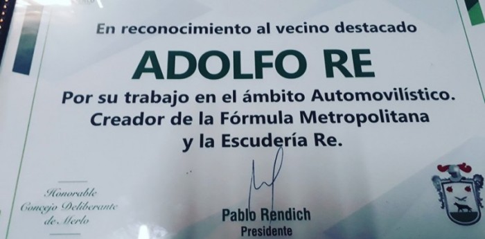 Homenajearon en Merlo a Adolfo Re